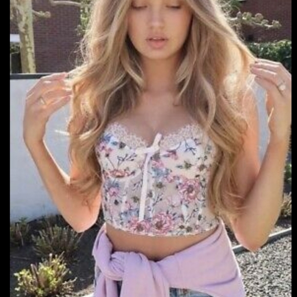 VS Dream Angel Unlined Sexy White Floral Bustier